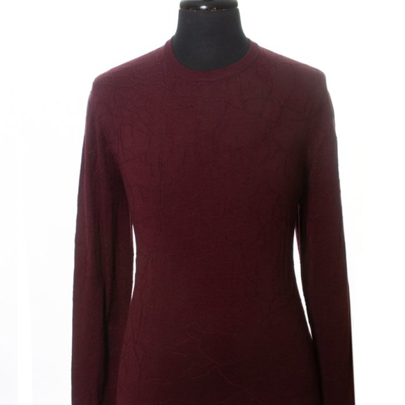 John Varvatos NWT Maroon Bristol Crack Stitch Crew Neck - Picture 4 of 5